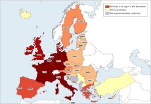 Mapa de Europa: Ampliaciones de la UE. Learn Europe