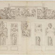 Vista de la pared norte de la Galería Farnese