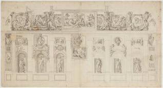 Vista de la pared norte de la Galería Farnese