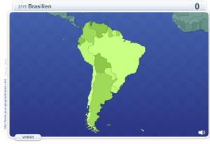 Geo Quizz Südamerika. Geographie Spiele