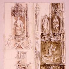 Detalles del retablo mayor de la catedral de Huesca