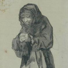Mujer arrodillada orando