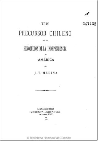 Un precursor chileno de la revolución de la independencia de América