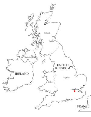 Mapa de países del Reino Unido. Freemap