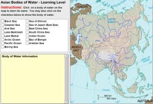 Oceans and lakes of Asia. Tutorial. Sheppard Software