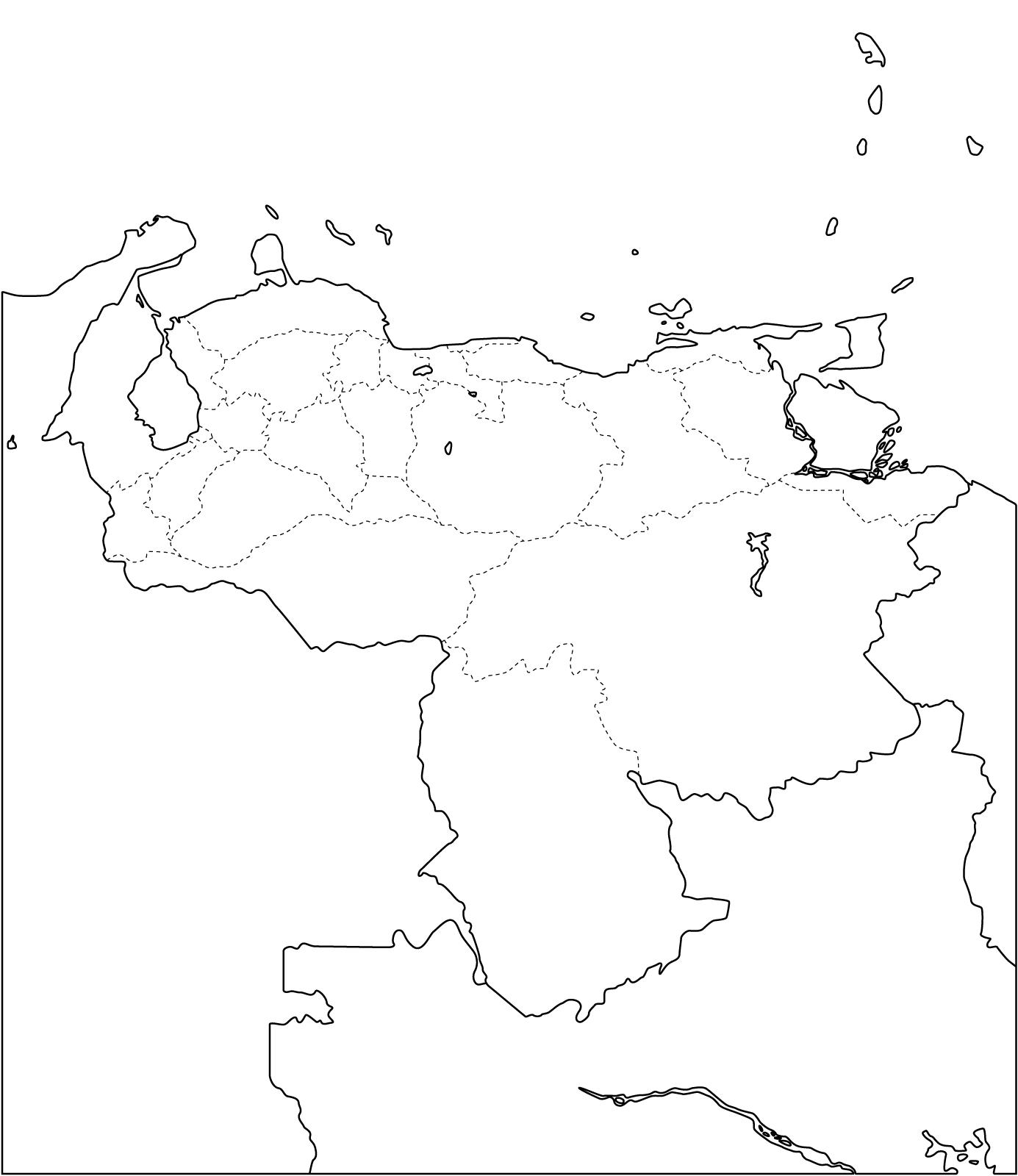 Mapa de estados de Venezuela. Freemap