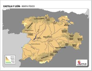 Mapa de relieve de Castilla y León. JCyL