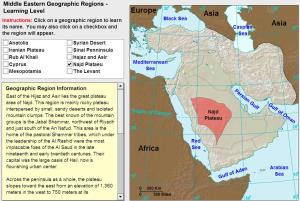 Geographic regions of Middle East. Tutorial. Sheppard Software