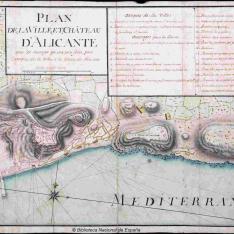 Plan de la Ville, et Château D'Alicante