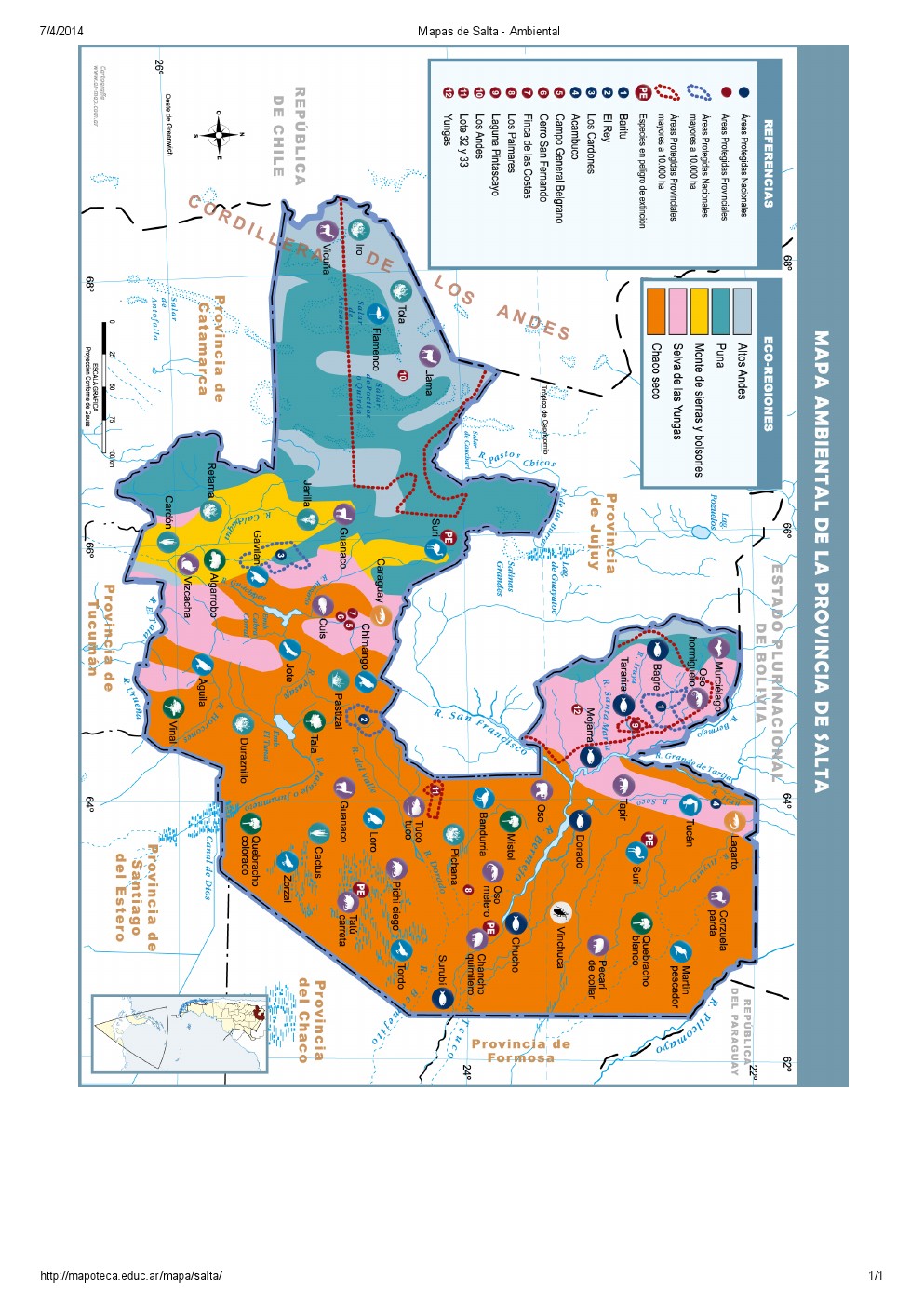 Mapa ambiental de Salta. Mapoteca de Educ.ar