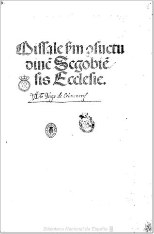 Missale secundum consuetudinem Segobiensis ecclesiae