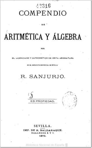 Compendio de aritmética y álgebra