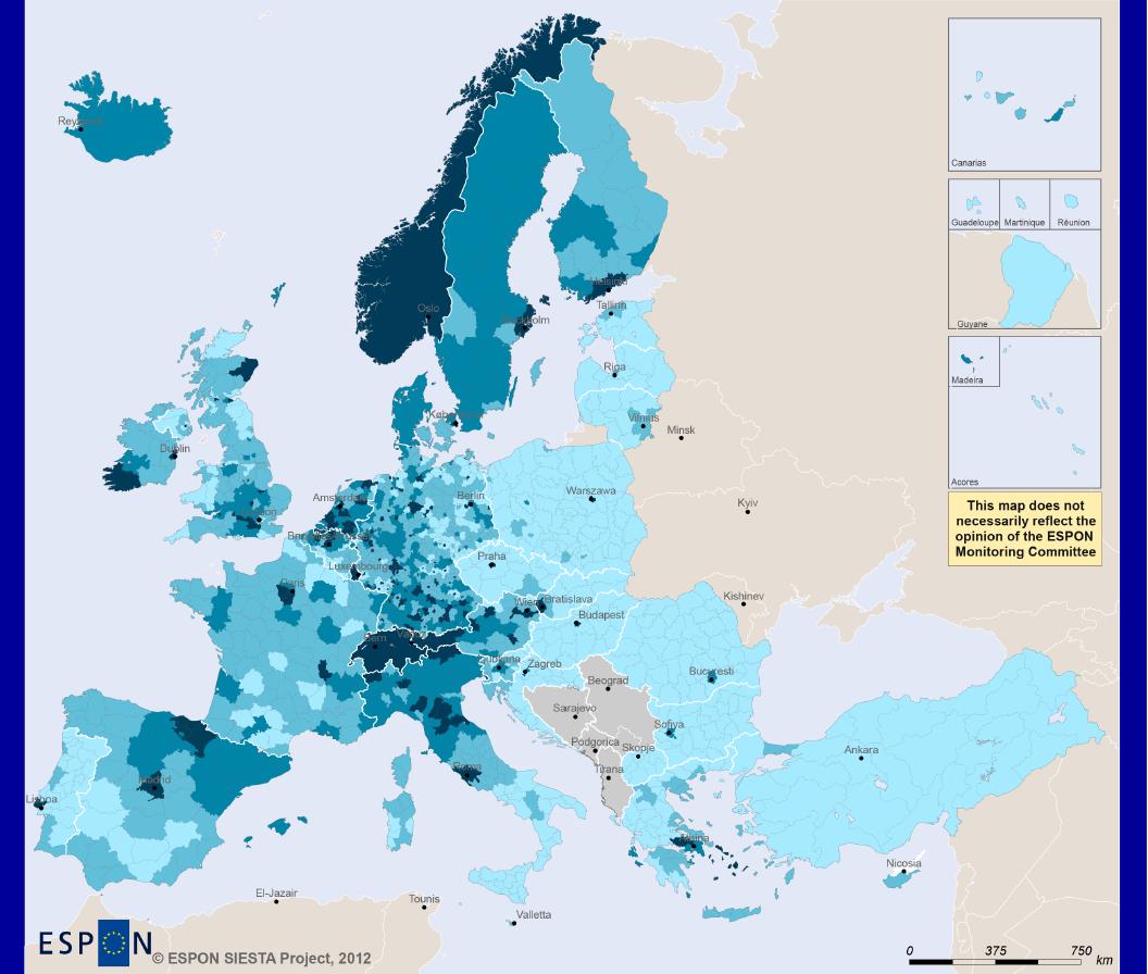 Mapa de Europa: PIB per cápita 2009. Learn Europe