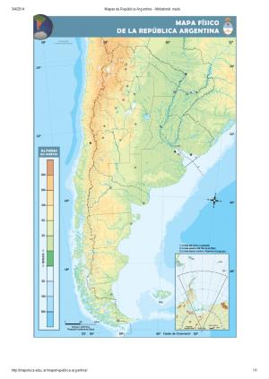 Mapa altibatimétrico mudo de Argentina. Mapoteca de Educ.ar