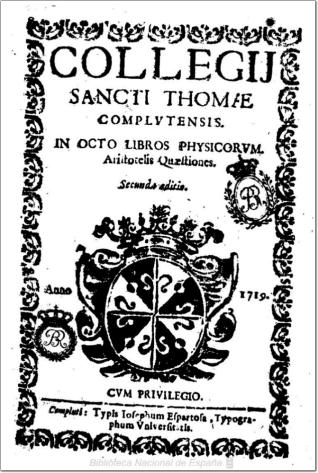 Collegij Sancti Thomae Complutensis in octo libros physicorum Aristotelis quaestiones