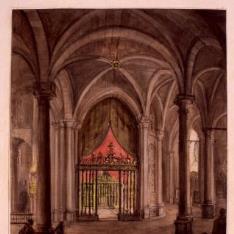 Interior de templo gótico (catedral de Ávila?)