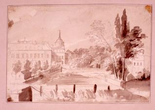 Palacio de Aranjuez desde la cascada