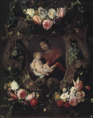 Guirnalda con la Virgen y el Niño
