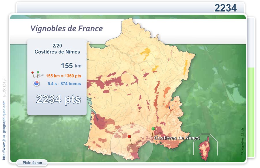 Vignobles de France. Jeux géographiques