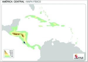 Mapa de relieve de América Central. JCyL