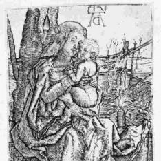 La Virgen con el Niño junto a un árbol