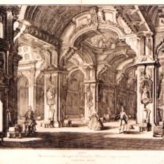 Scena D'Invenzione del Cavalier Bibiena rappresentante Galleria Reale