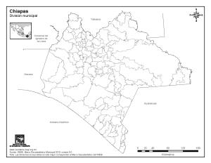 Mapa mudo de municipios de Chiapas. INEGI de México