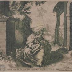La Virgen con el Niño en su regazo