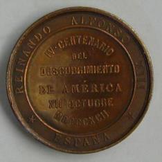 Medalla conmemorativa del IV Centenario del descubrimiento de América