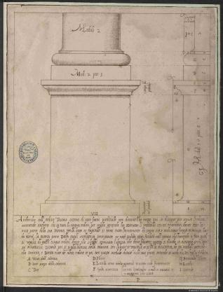 Pedestal y basa del orden toscano