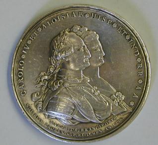Medalla conmemorativa del monumento a Carlos IV realizado por Tolsá para la ciudad de México