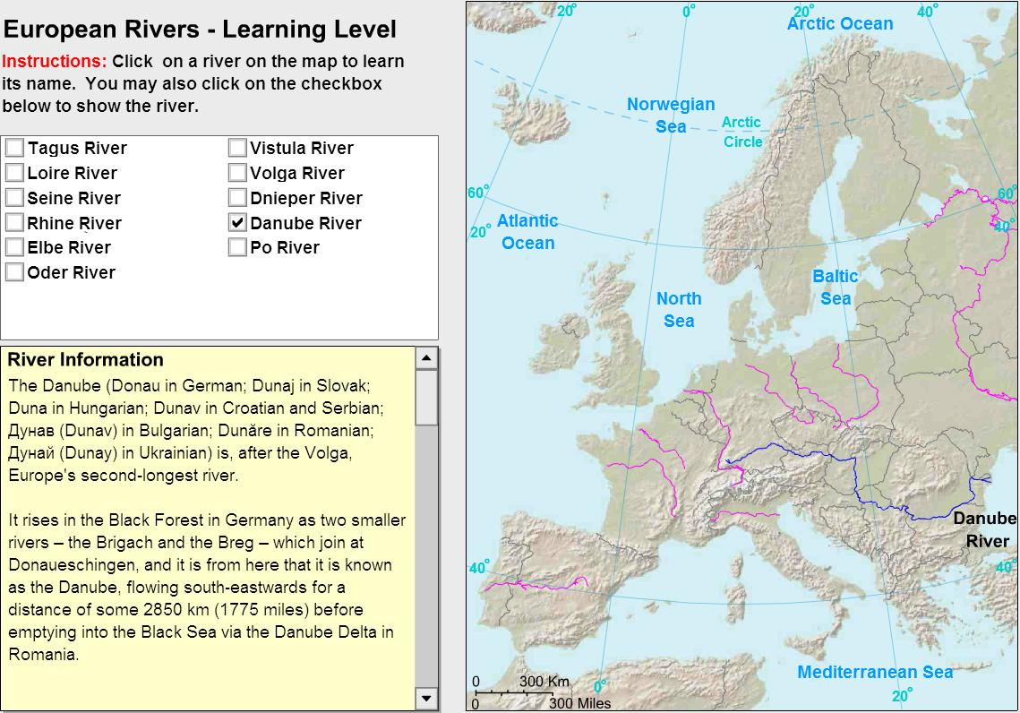 Rivers of Europe. Tutorial. Sheppard Software