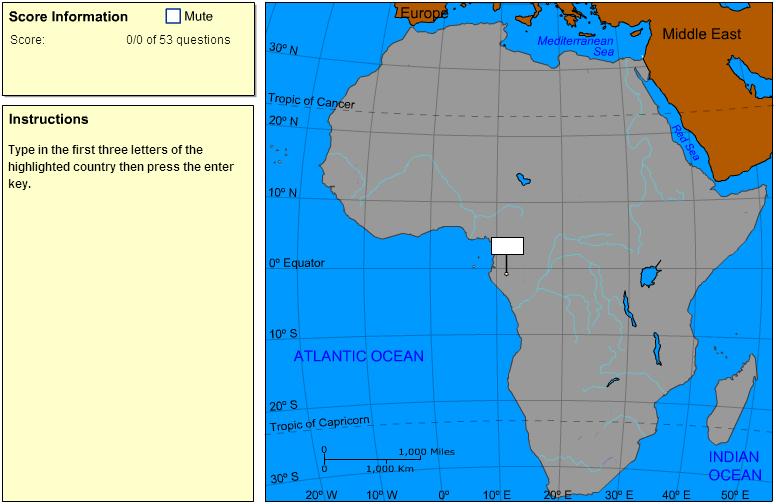 Countries of Africa. Explorer. Sheppard Software
