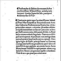Oratio ad Alexandrum VI. nomine Bononiensium habita