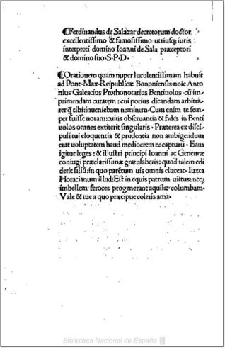 Oratio ad Alexandrum VI. nomine Bononiensium habita