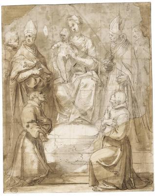 La Virgen y le Niño con seis santos