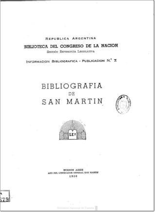Bibliografía de San Martín