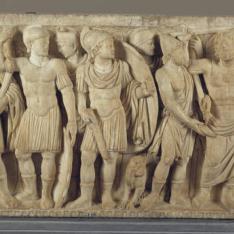 Sarcófago con escenas del mito de Aquiles y Políxena