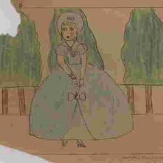 Una chica vestida de dama del tiempo antiguo