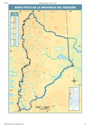 Mapa mudo de ríos de Neuquén. Mapoteca de Educ.ar