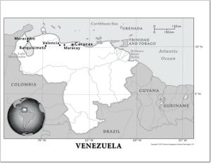 Mapa de ríos de Venezuela. National Geographic
