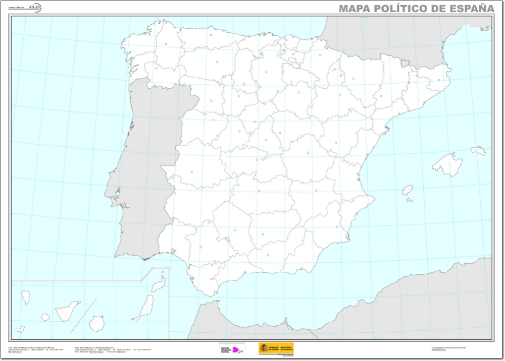 Mapa de provincias y capitales de España.