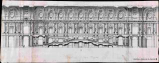 Sección longitudinal de la escalera del Palacio Real de Madrid