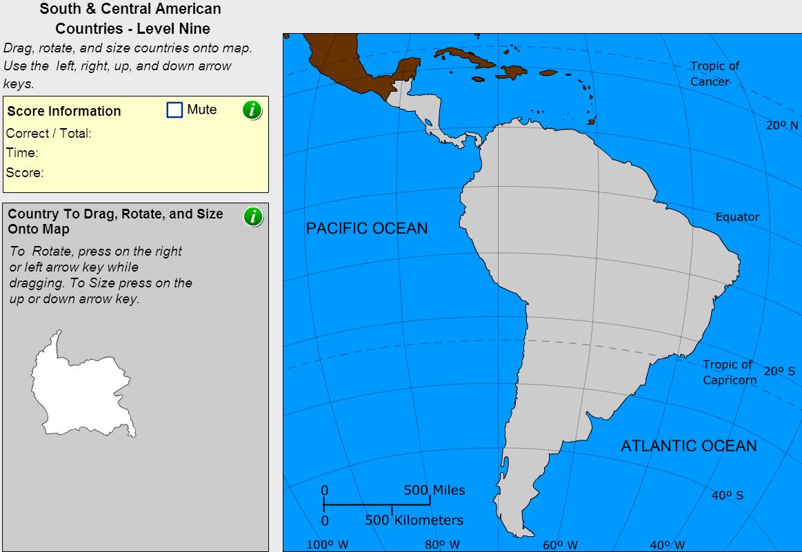 Countries of South and Central America. Cartographer. Sheppard Software