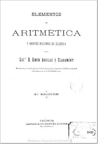 Elementos de aritmética y breves nociones de álgebra