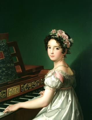 Manuela González Velázquez tocando el piano