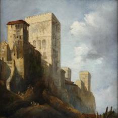 Vista de la Alhambra: Torre de Comares y del Peinador de la Reina