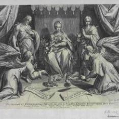 La Virgen sentada en el trono con el Niño y los dos santos Juanes