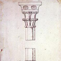 Detalle de columna del claustro del convento de Santa Catalina, Barcelona