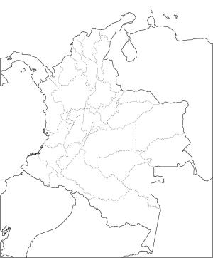 Mapa mudo de departamentos de Colombia. Freemap